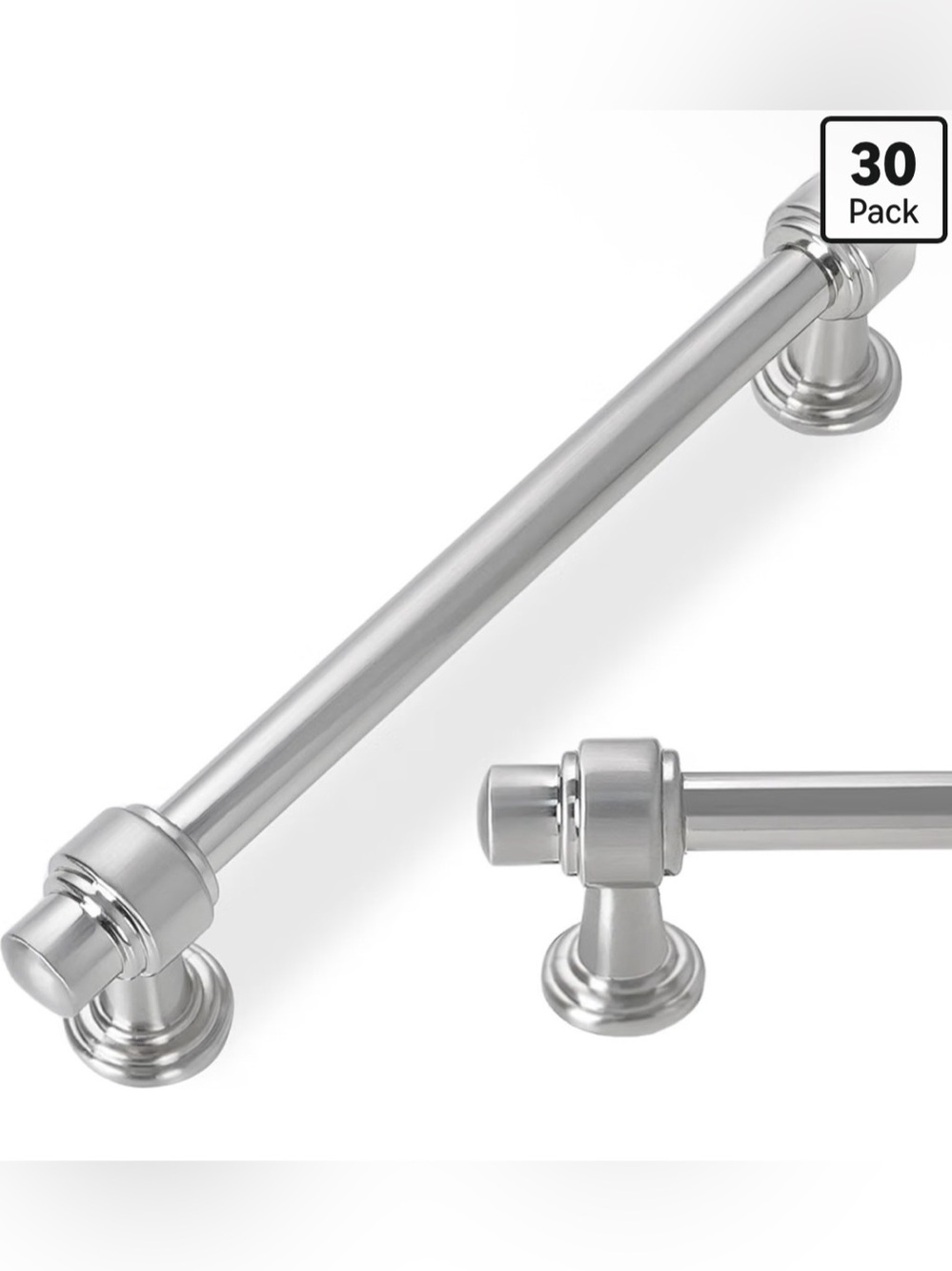 30-Pack 5 Inch(128mm) Satin Nickle Cabinet Handles